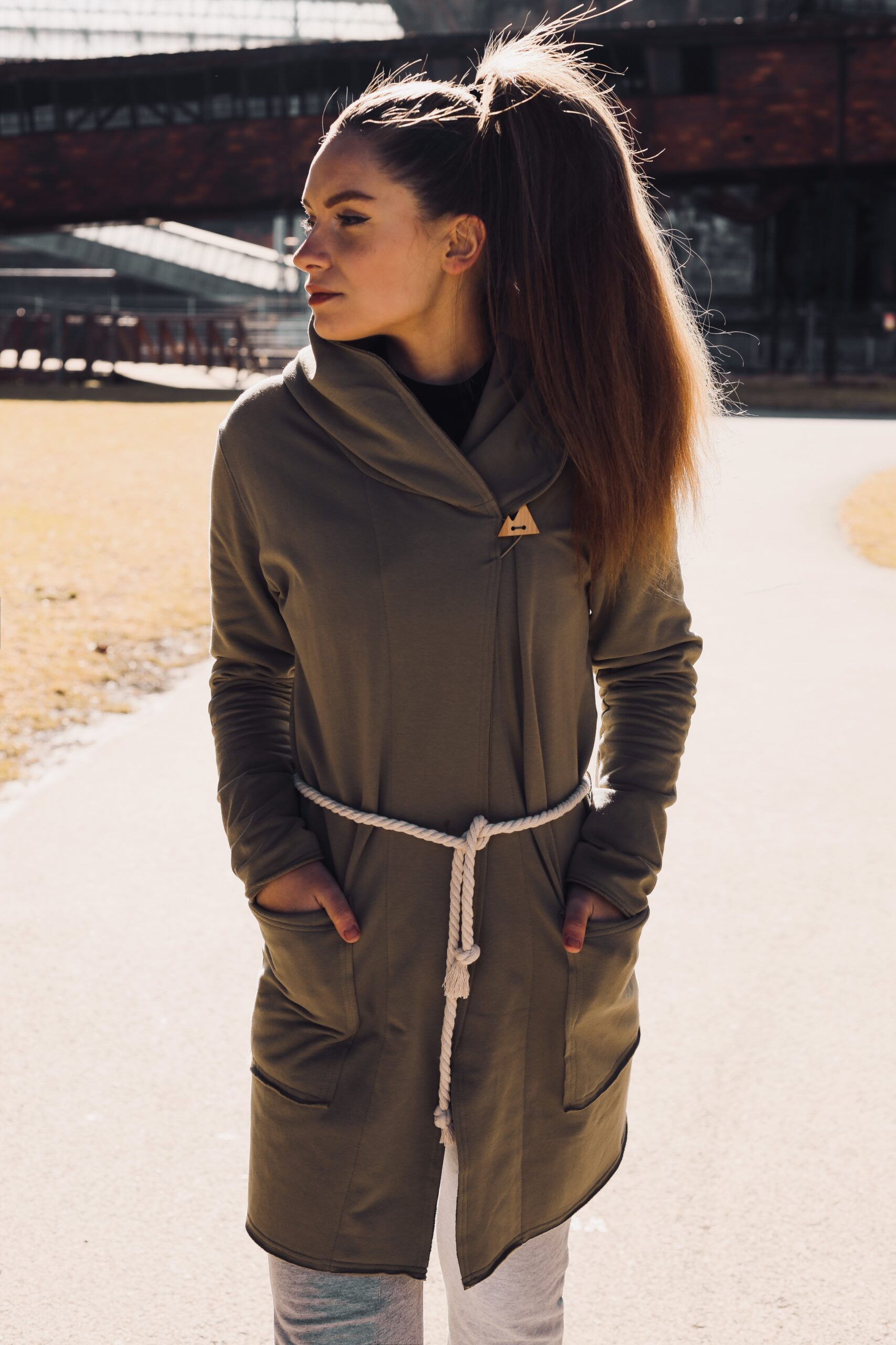 Kabátek MIDI khaki - Image 6