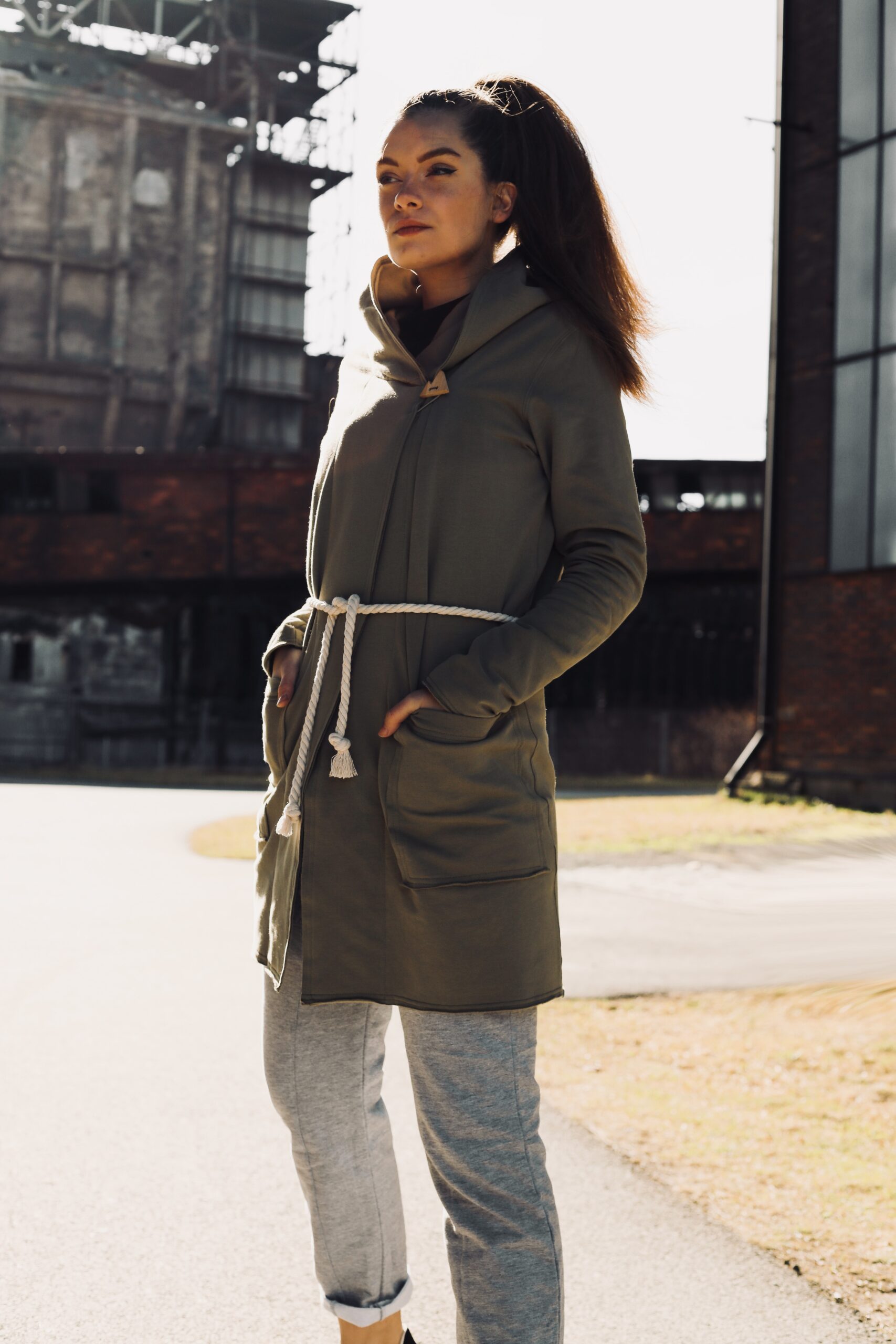 Kabátek MIDI khaki - Image 4