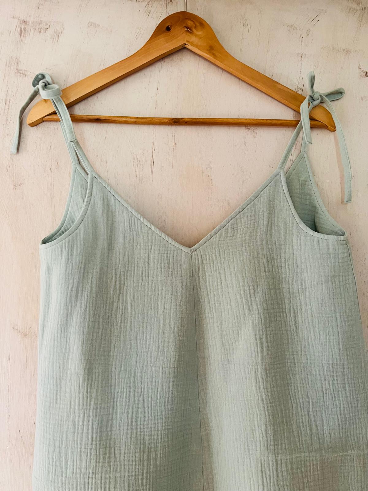 Šaty MUŠELÍNKY beach vintage green organic - Image 7
