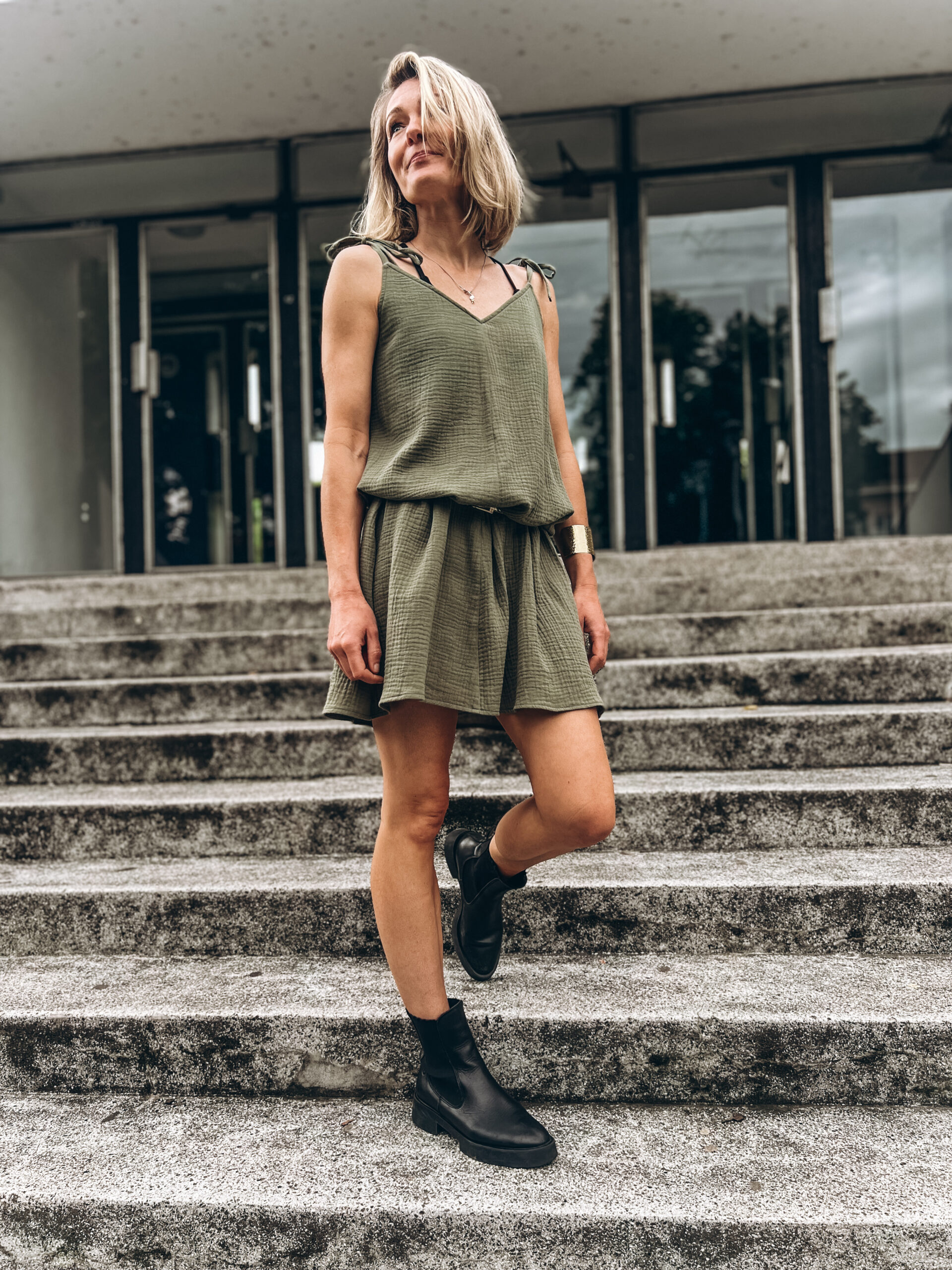 Šaty MUŠELÍNKY beach khaki organic
