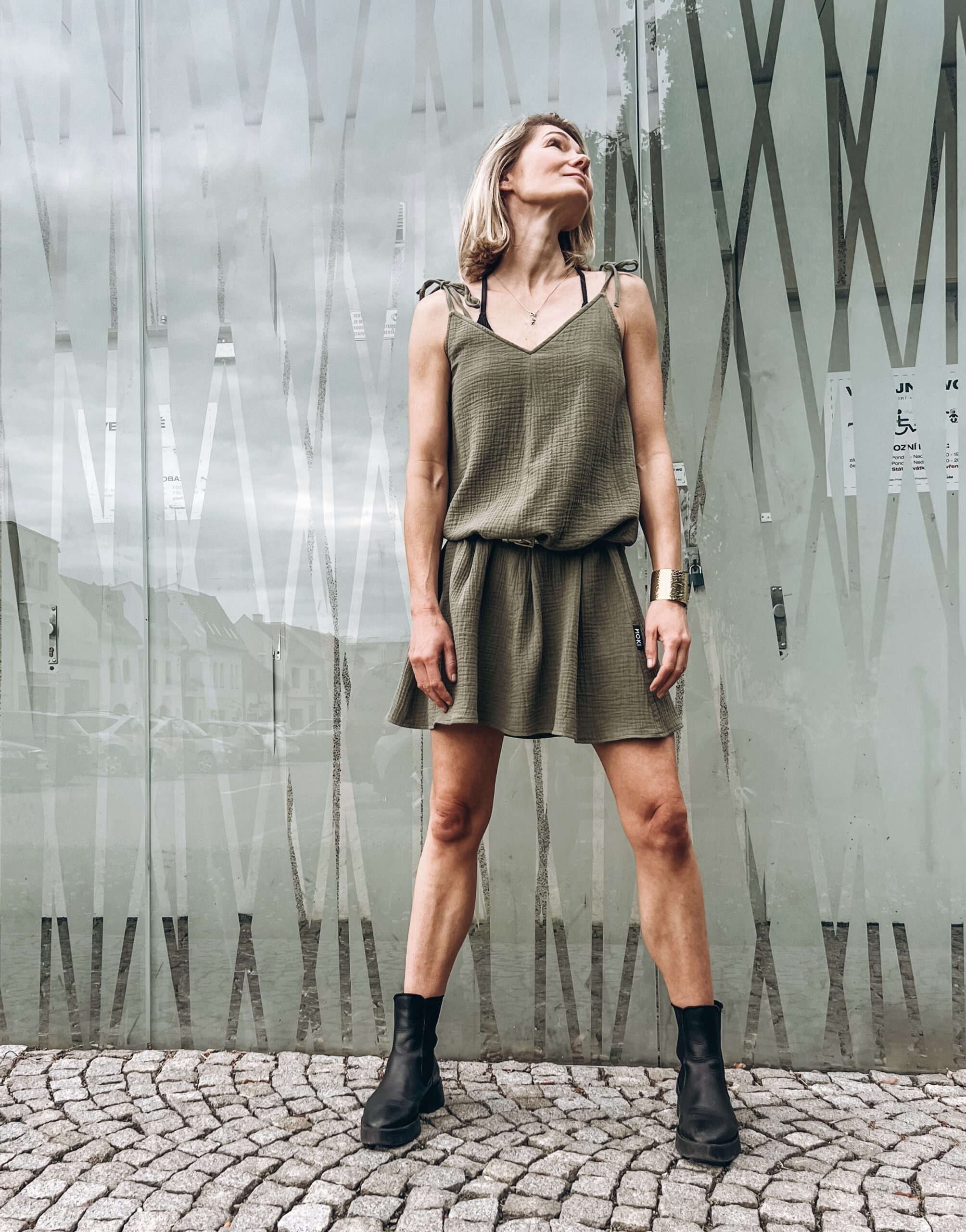 Šaty MUŠELÍNKY beach khaki organic
